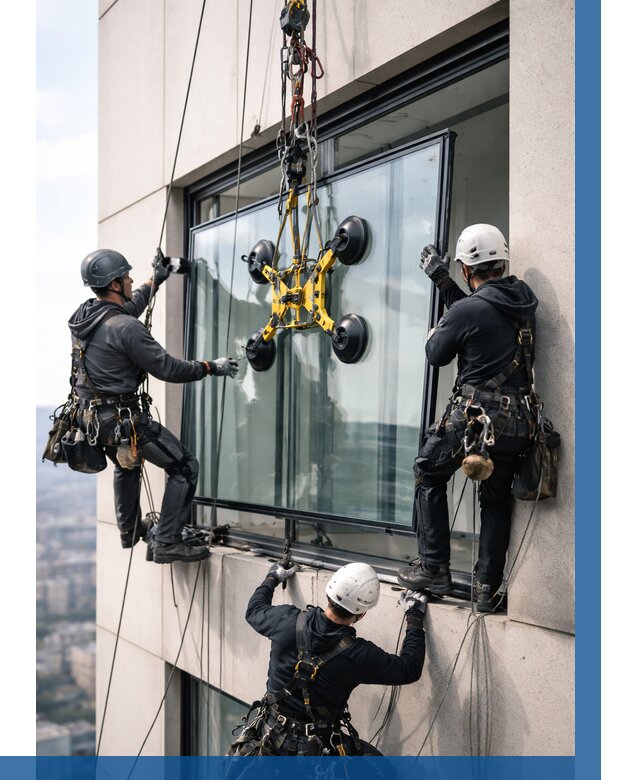 Монтаж стеклопакетов на высоте в Мелеузе от 3273 р. | ВЫСОТНИК-Млз