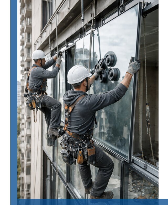 Витражное остекление фасадов и лоджий в Мелеузе под ключ