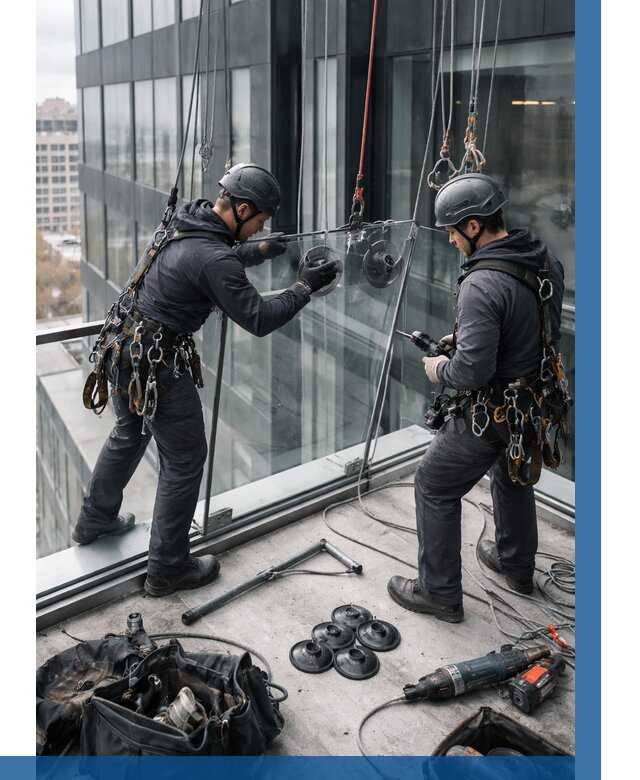 Монтаж стеклянных ограждений в Мелеузе от 2557 р. | ВЫСОТНИК-Млз