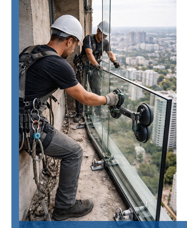 Монтаж стеклянных ограждений под ключ с гарантией в Мелеузе