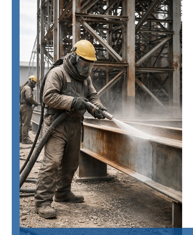 Пескоструйная очистка металлоконструкций в Мелеузе промышленная