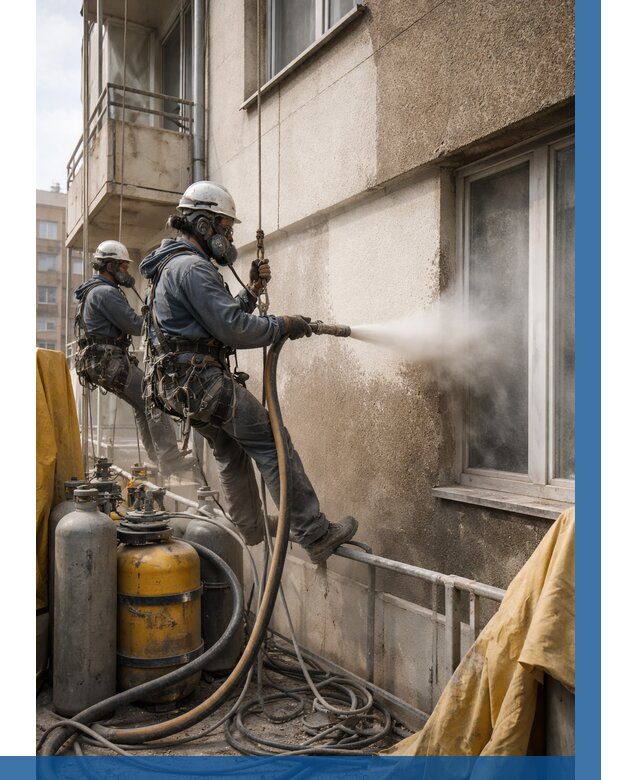 Пескоструйная очистка фасада в Мелеузе от 665 р. | ВЫСОТНИК-Млз