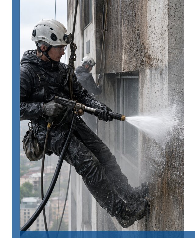 Гидроструйная очистка фасадов и конструкций в Мелеузе