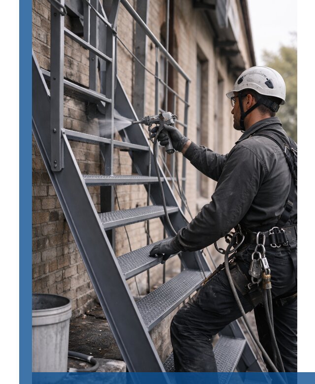 Покраска и антикоррозионная защита пожарных лестниц в Мелеузе