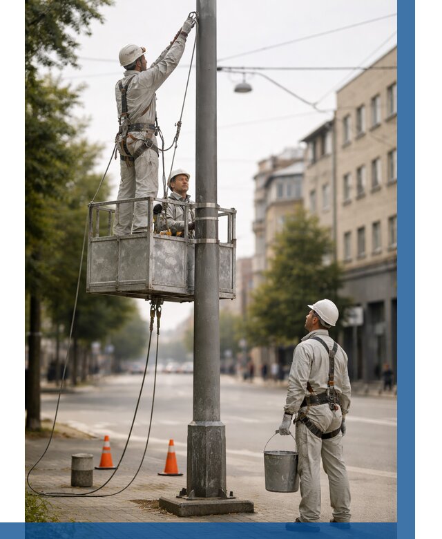 Покраска опор освещения в Мелеузе от 5115 р. | ВЫСОТНИК-Млз