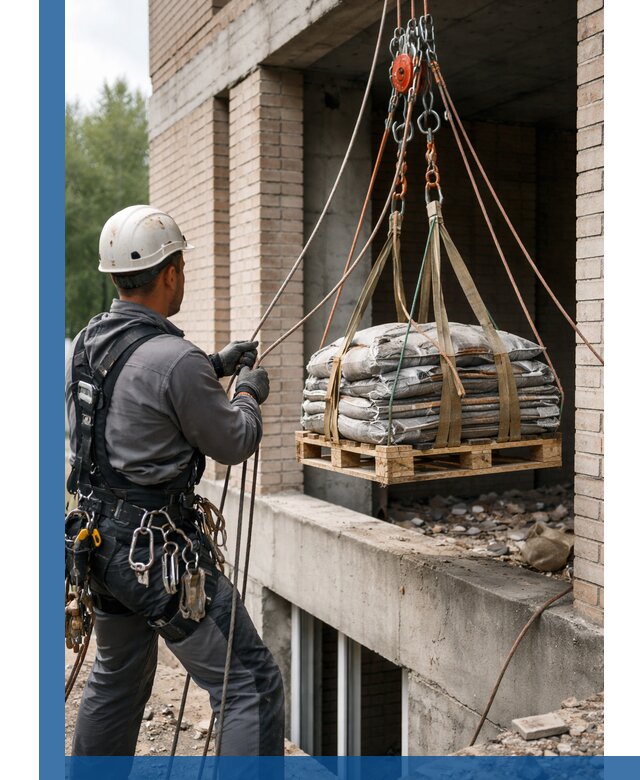 Подъем материалов на этаж веревками в Мелеузе оперативно