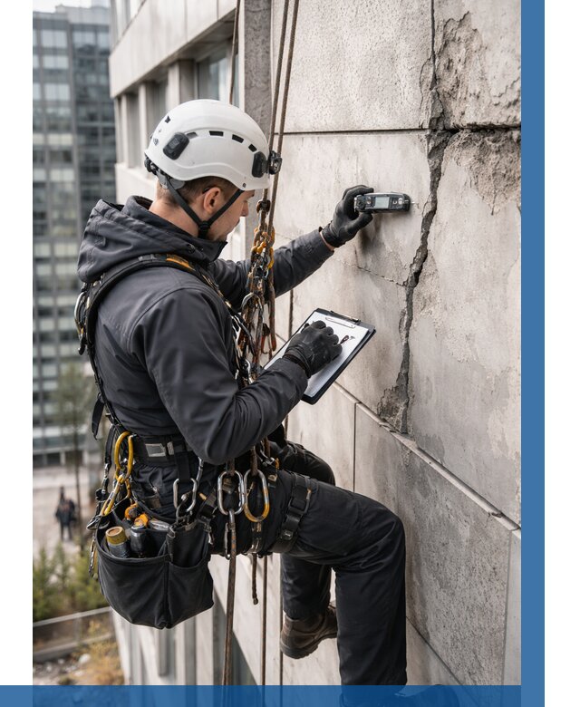 Обследование фасада альпинистами в Мелеузе от 123 р. | ВЫСОТНИК-Млз