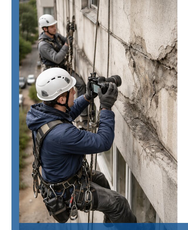 Фотофиксация дефектов фасада с высотной съемкой в Мелеузе