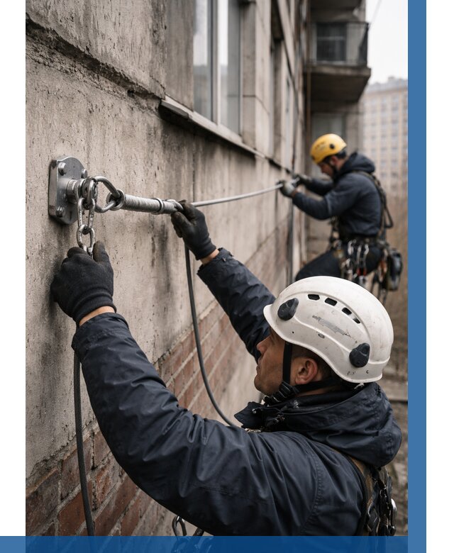Монтаж анкерных линий в Мелеузе от 3069 р. | ВЫСОТНИК-Млз