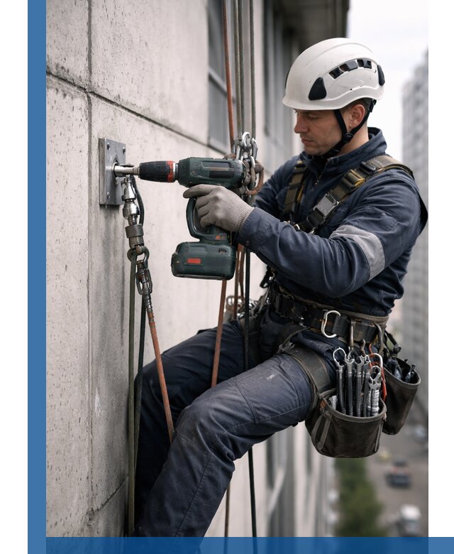 Установка анкерных точек для высотных работ в Мелеузе